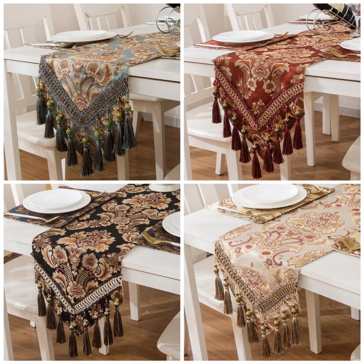 Table Runner Belgia Turki Premium | Alas Meja Tamu | Taplak Meja Kain Mewah Dekorasi Rumah Elegant