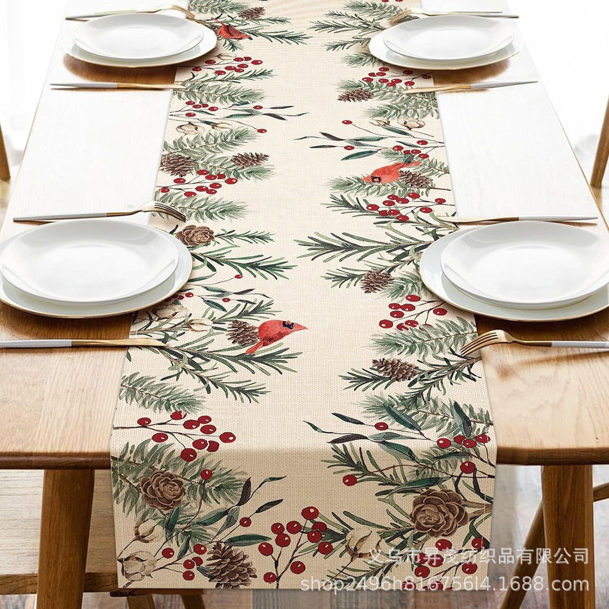 Taplak Meja Natal Printed - Table Runner Christmas