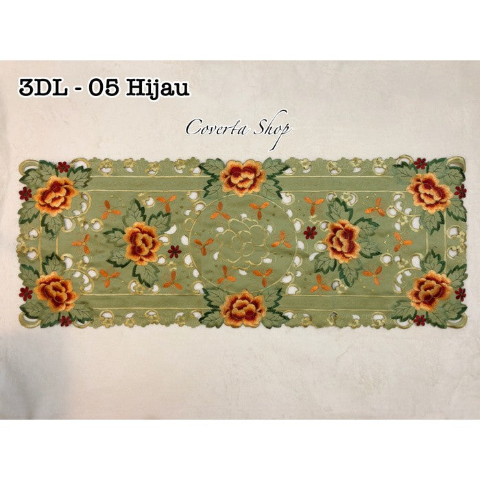 Taplak Meja Tamu Panjang Bordir 40x100cm