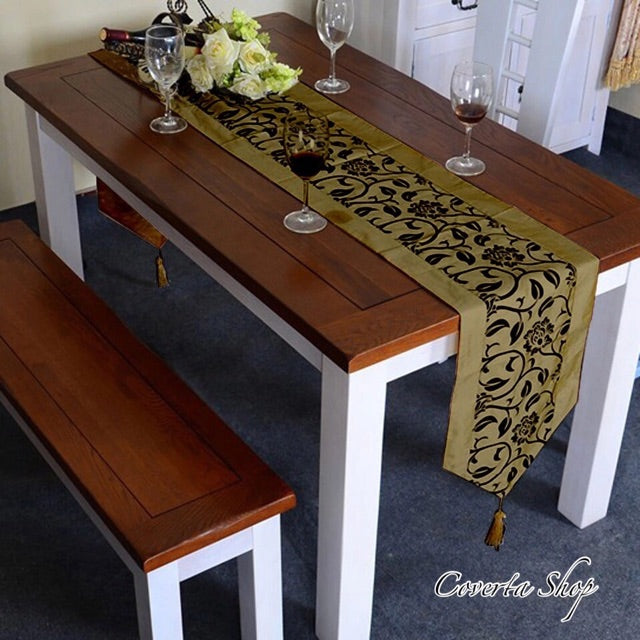 Table Runner - Taplak Meja Panjang - Satin - Champagne - 30x200cm