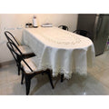 Taplak Meja Tamu Bordir Polos Oval 4-6 Kursi (130x180cm)