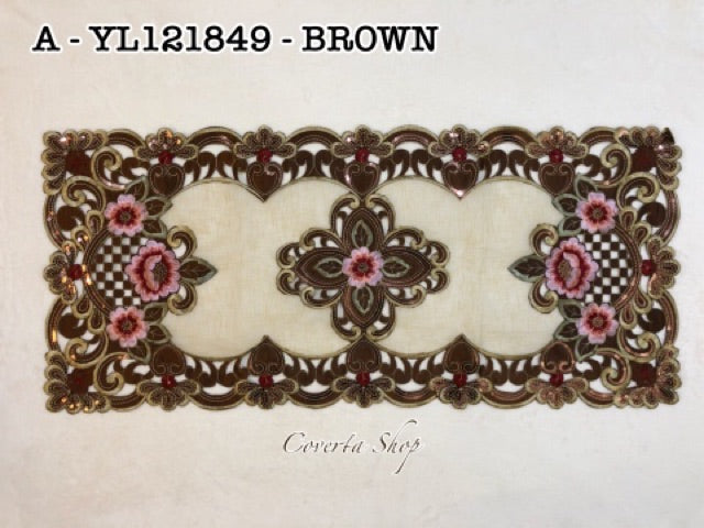Taplak Meja Tamu Kaca Segi 40x85cm (A YL 121849)