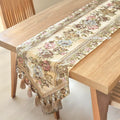 Table Runner Elegan Belgian Floral - Taplak Meja Panjang Premium Untuk Ruang Makan dan Ruang Tamu