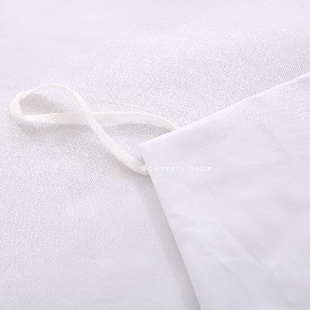 Sarung Duvet - Quilt Cover Putih Salur / Kotak / Pulir / Polos