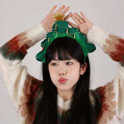 Bando Pohon Natal Premium Aksesoris Rambut Christmas Tree