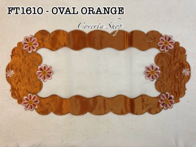 Taplak Meja Tamu Bordir 40x85cm (Kode B - FT1610 Oval)