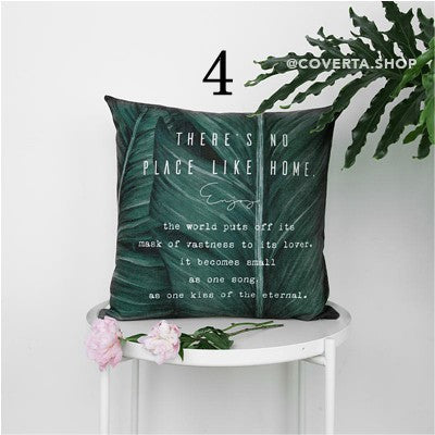 Sarung Bantal Kursi Sofa Hijau - Monstera 45x45cm