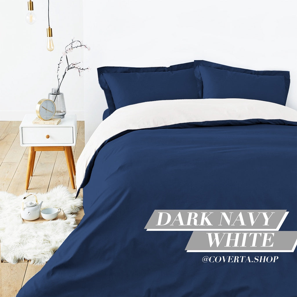 Sarung Duvet - Quilt Cover CVC Cotton Polos Warna / Kombinasi Warna