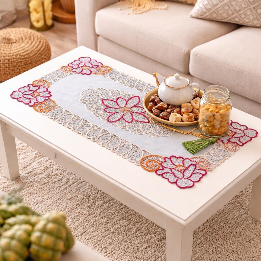 Taplak Meja Tamu Plastik 40x85 cm | Alas Meja Coffee Table | Taplak Meja Minimalis Dekorasi Rumah