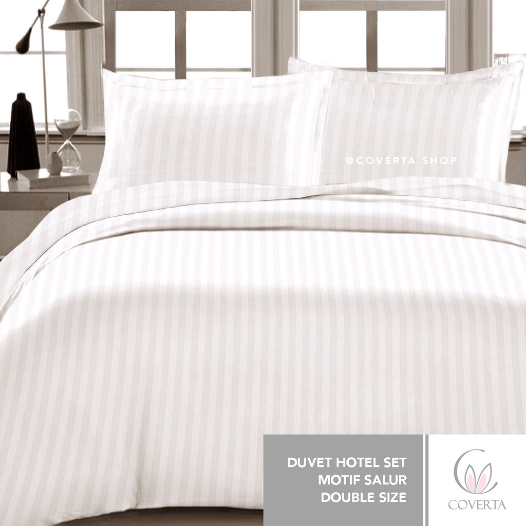 Duvet Hotel Set dan Sprei Hotel Katun Putih - 160x200 / 180x200 / 200x200