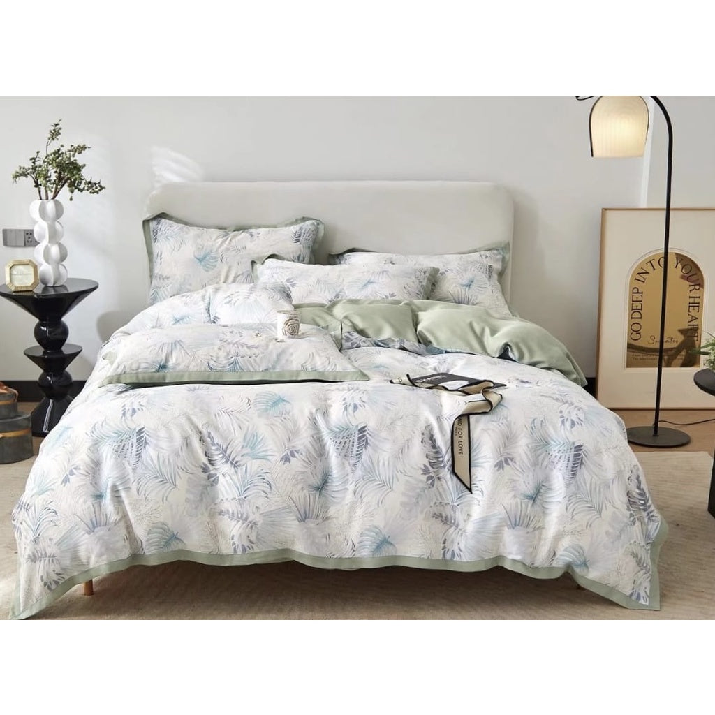 Bedcover Set Sprei Sutra Organic Motif Bunga Minimalis Bed Cover dan Sprei Sutera Organik