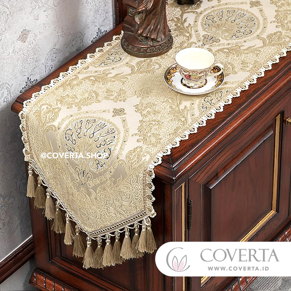Taplak Meja Tamu Aesthetic Ottoman Table Runner Panjang Dekorasi Meja Makan