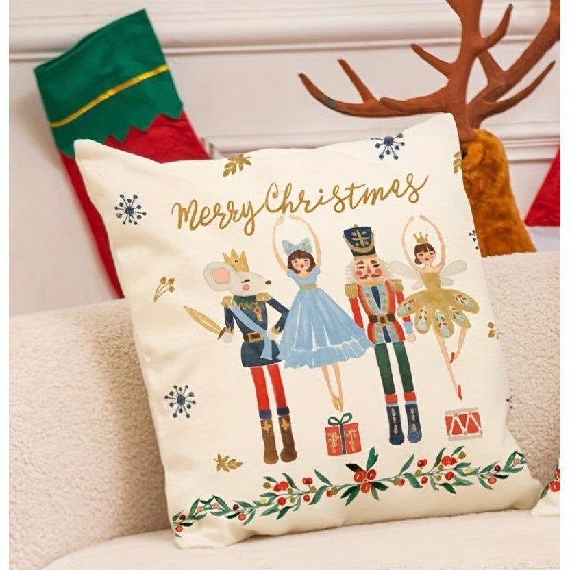 Sarung Bantal Sofa Natal Christmas | Sarung Bantal Hias Dekorasi Natal 45x45cm