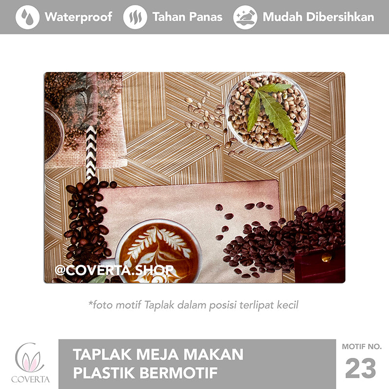 Taplak Meja Makan Plastik Anti Air Motif - OVAL