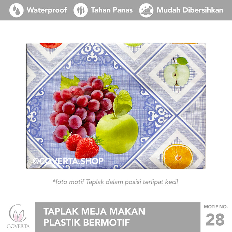 Taplak Meja Makan Plastik Anti Air Motif - OVAL