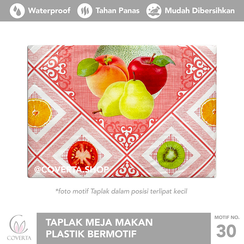 Taplak Meja Makan Plastik Anti Air Motif - OVAL