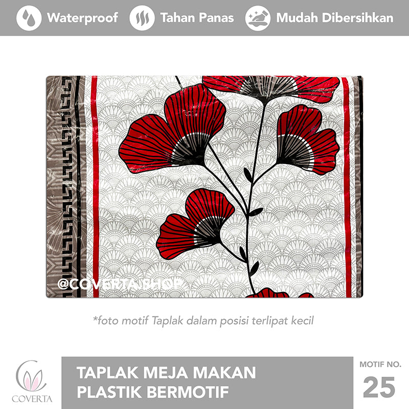 Taplak Meja Makan Plastik Anti Air Motif - OVAL