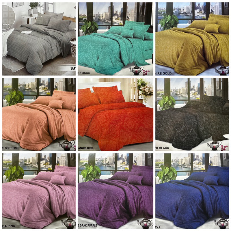 Bed Cover Set Sprei Aesthetic Motif Emboss 180x200x30cm