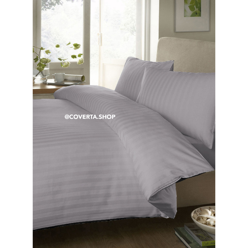Quilt Duvet Cover Hotel Dobby Stripe 400 Thread Count