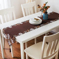 Table Runner - Taplak Meja Panjang Bordir - Coklat - 40x176cm