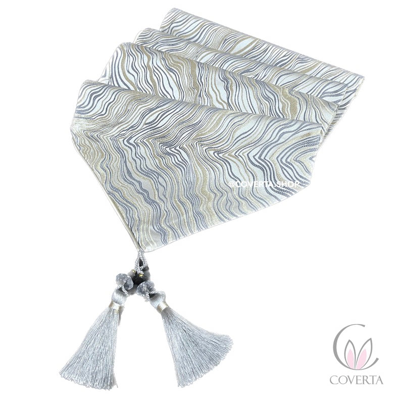 Table Runner / Taplak Meja Tamu / Taplak Meja Makan Motif Marmer Marble