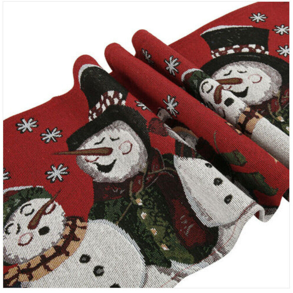 Taplak Meja Dekorasi Natal | Table Runner Christmas Snowman