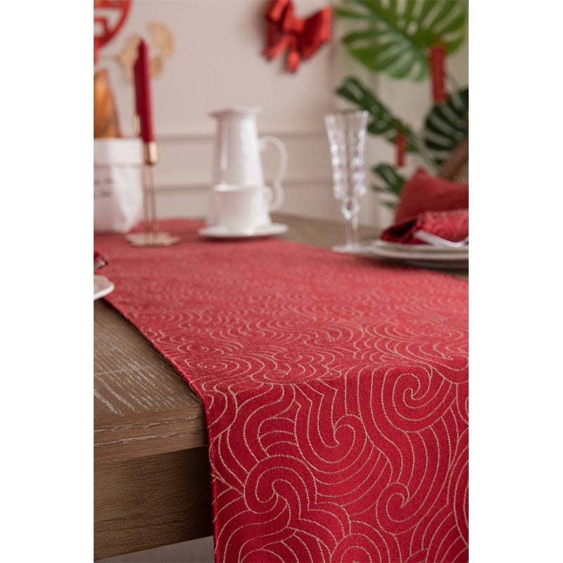 Table Runner Aesthetic GLAM Red | Taplak Meja Panjang Merah