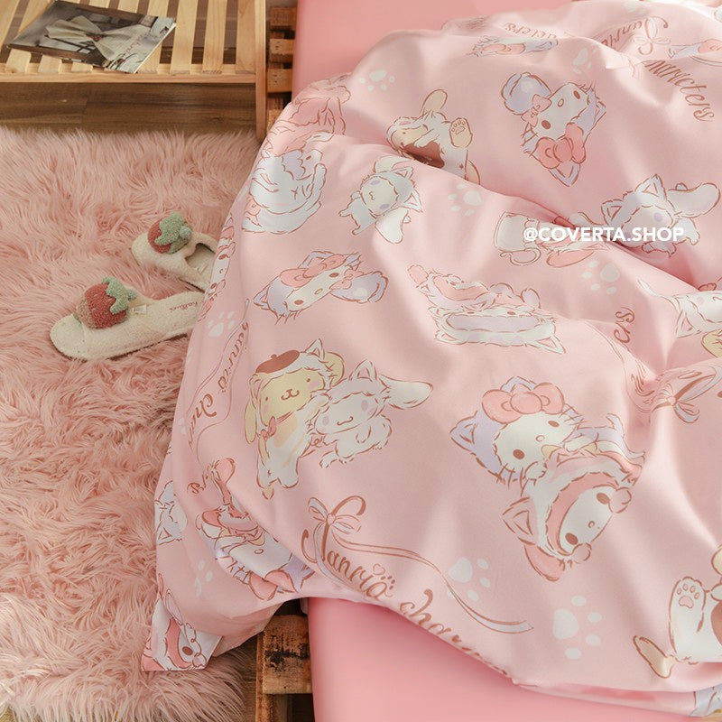 Bed Cover Set 120x200 100x200 Katun Motif Sanrio Hello Kitty My Melody Cinnamorol