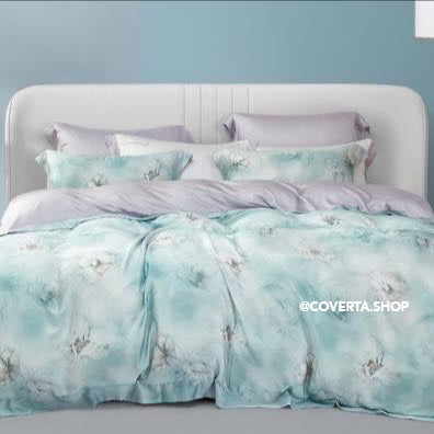 Bed Cover Set Organic Tancel Double 180x200x40cm Home Silk