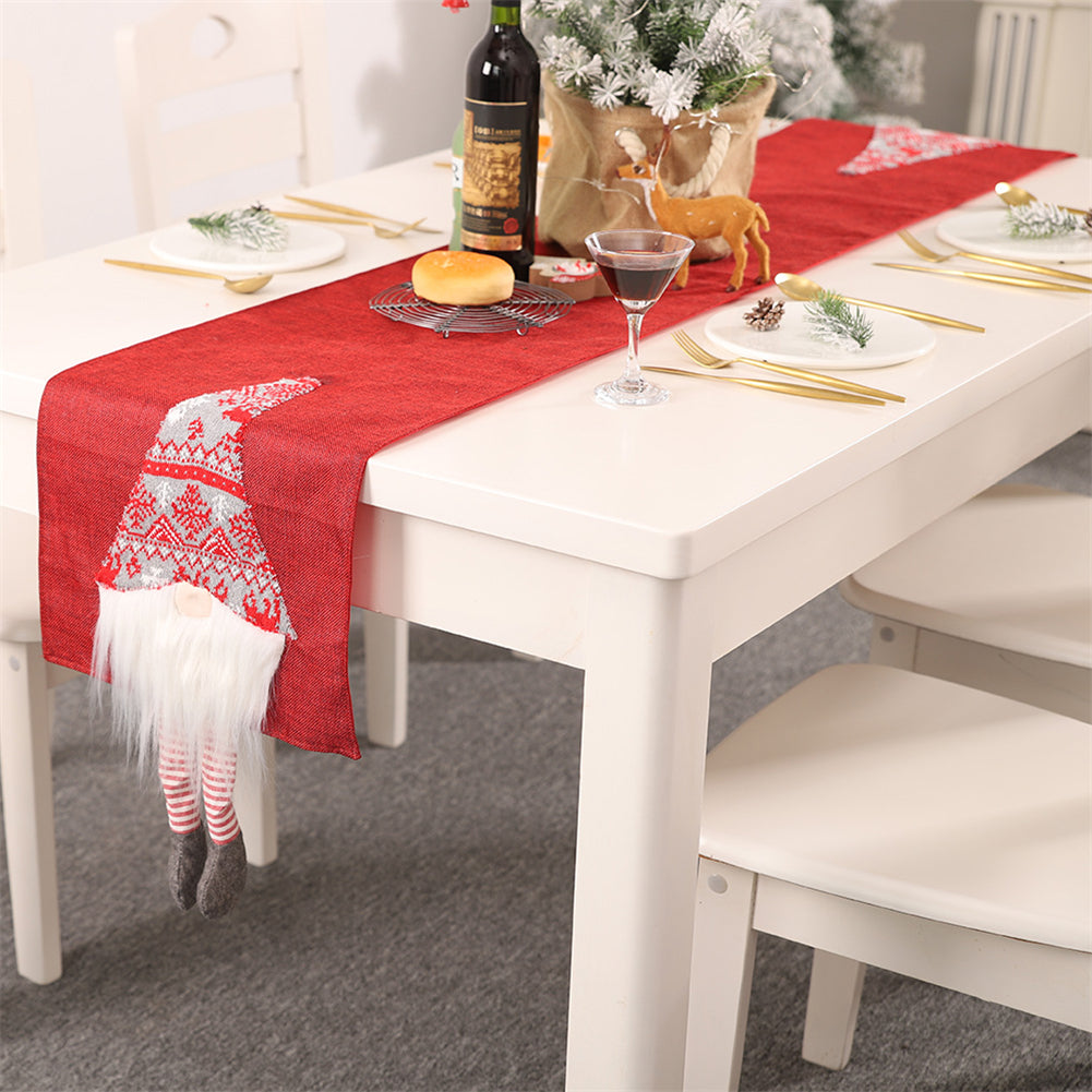 Taplak Meja Dekorasi Natal - Table Runner Christmas Sleepy Santa