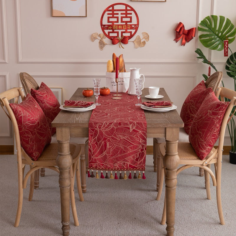Table Runner Aesthetic GLAM Red | Taplak Meja Panjang Merah