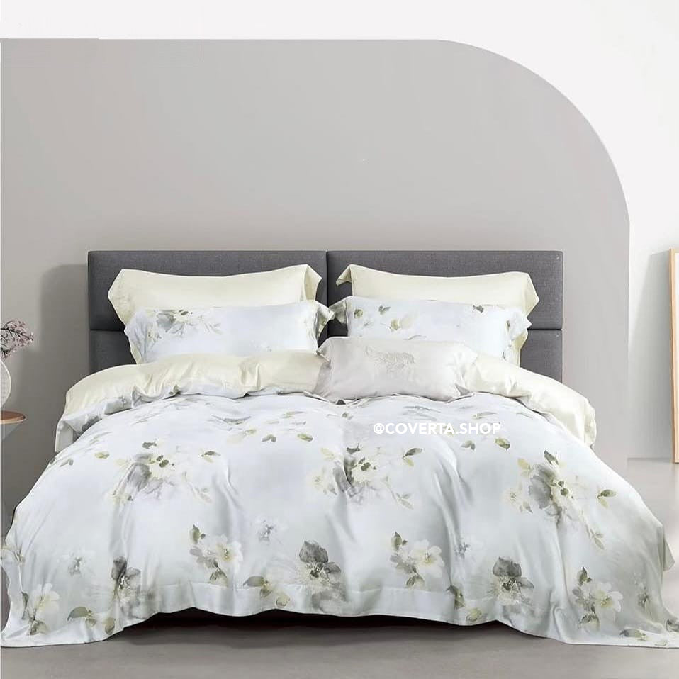Bed Cover Set Organic Tancel Double 180x200x40cm Home Silk