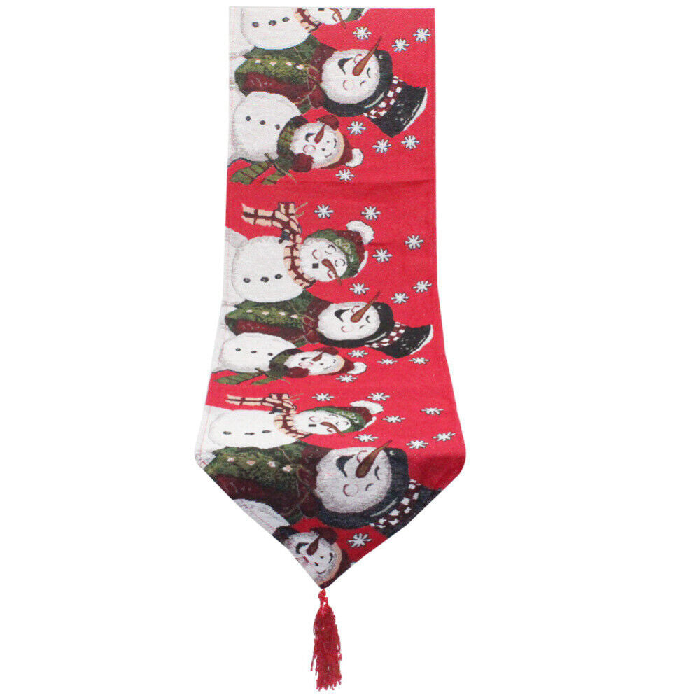 Taplak Meja Dekorasi Natal | Table Runner Christmas Snowman