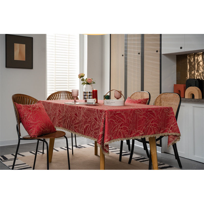 Taplak Meja Makan Kain Motif GLAM Red | Taplak Meja Aesthetic
