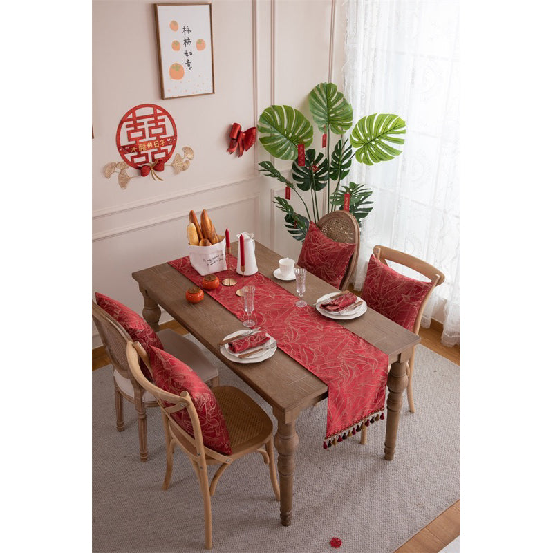Table Runner Aesthetic GLAM Red | Taplak Meja Panjang Merah