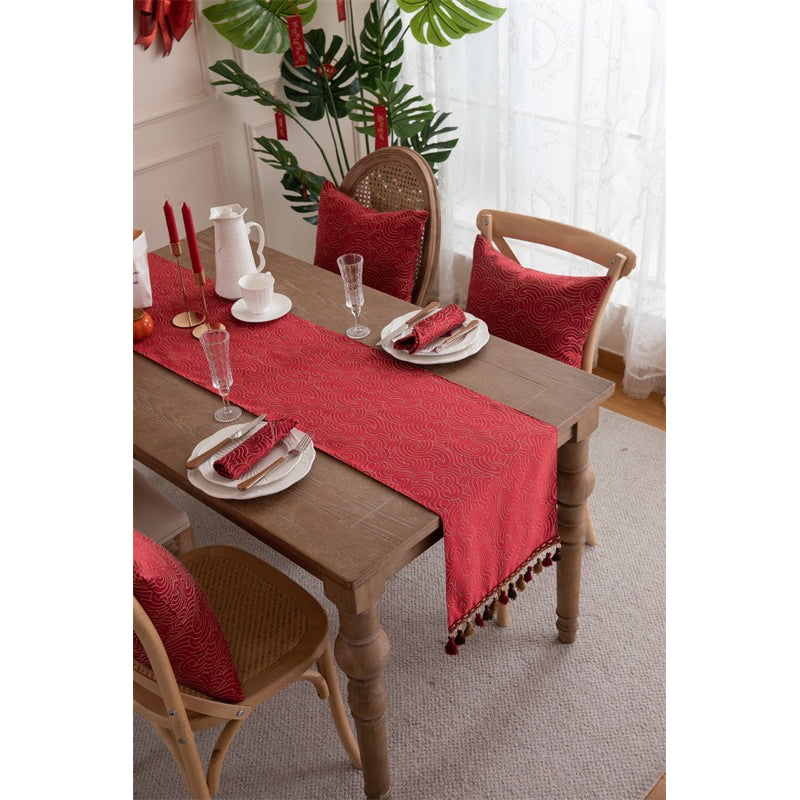 Table Runner Aesthetic GLAM Red | Taplak Meja Panjang Merah