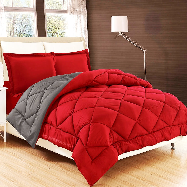 Bed Cover Set Polos Hotel - Kombinasi Warna - 160x200 / 180x200 / 200x200 tebal 40cm