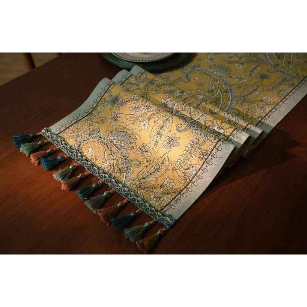 Table Runner Etnik Cotton Linen Taplak Meja Makan Panjang