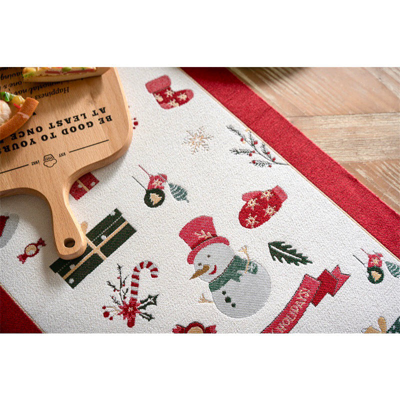 Taplak Meja Natal Premium Series Motif Snowman | Table Runner Christmas Dekorasi Natal