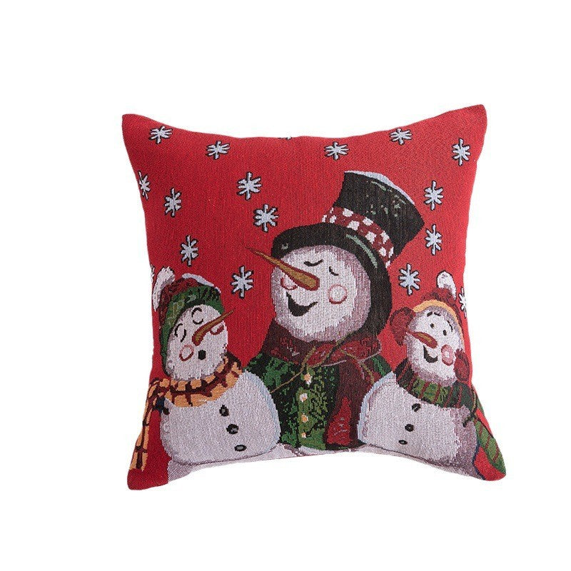 Sarung Bantal Kursi Sofa Christmas Natal 45x45cm Motif Snowman Premium Series