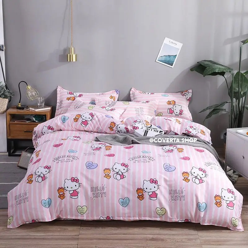 Bed Cover Set 120x200 100x200 Katun Motif Sanrio Hello Kitty My Melody Cinnamorol