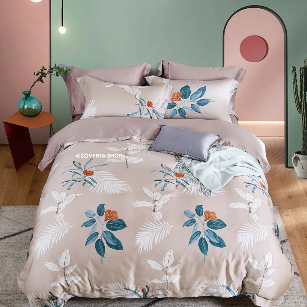 Bed Cover Set Sutera Organic Premium Tencel King Size 180x200x40cm
