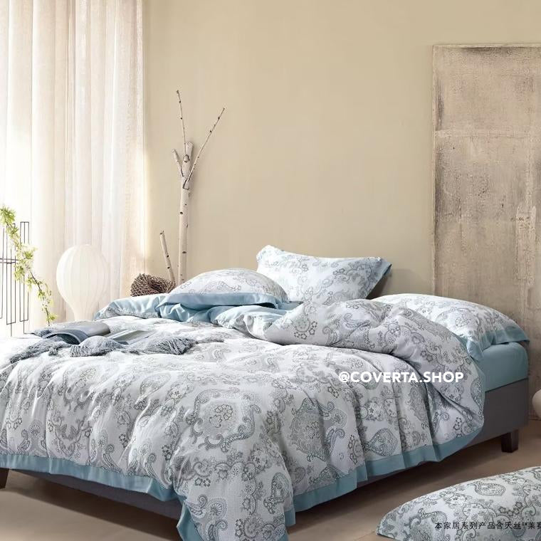 Bed Cover Set Organic Tancel Double 180x200x40cm Home Silk