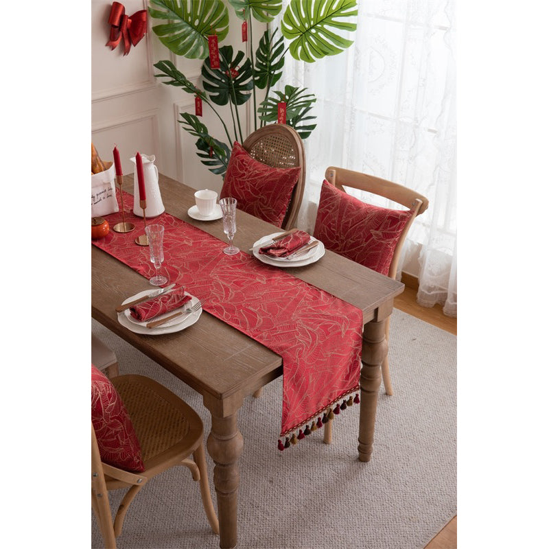 Table Runner Aesthetic GLAM Red | Taplak Meja Panjang Merah