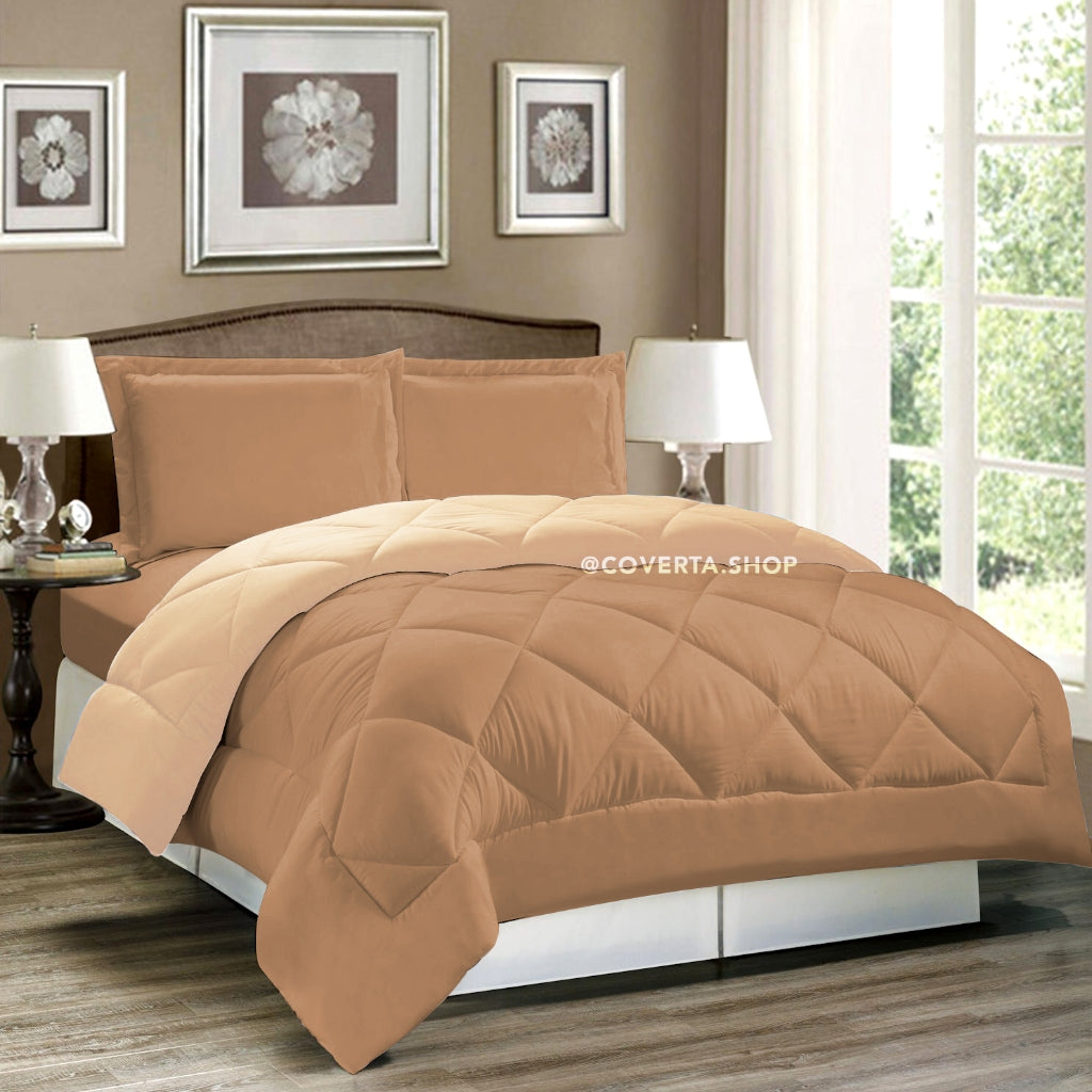 Bed Cover Set Polos Hotel - Kombinasi Warna - 160/180/200x200x30cm