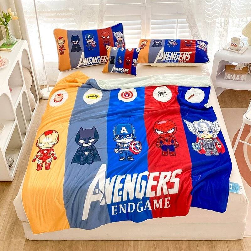 Selimut Dingin Bahan Cool Silk 150x200cm Super Lembut Sejuk Anti Gerah Motif Ariel Elsa Spiderman