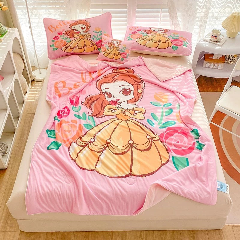 Selimut Dingin Bahan Cool Silk 150x200cm Super Lembut Sejuk Anti Gerah Motif Ariel Elsa Spiderman