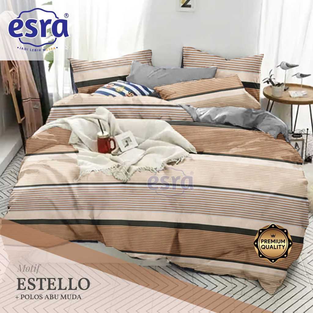 Bed Cover Set Katun Motif Minimalis 160/180/200x200x30cm