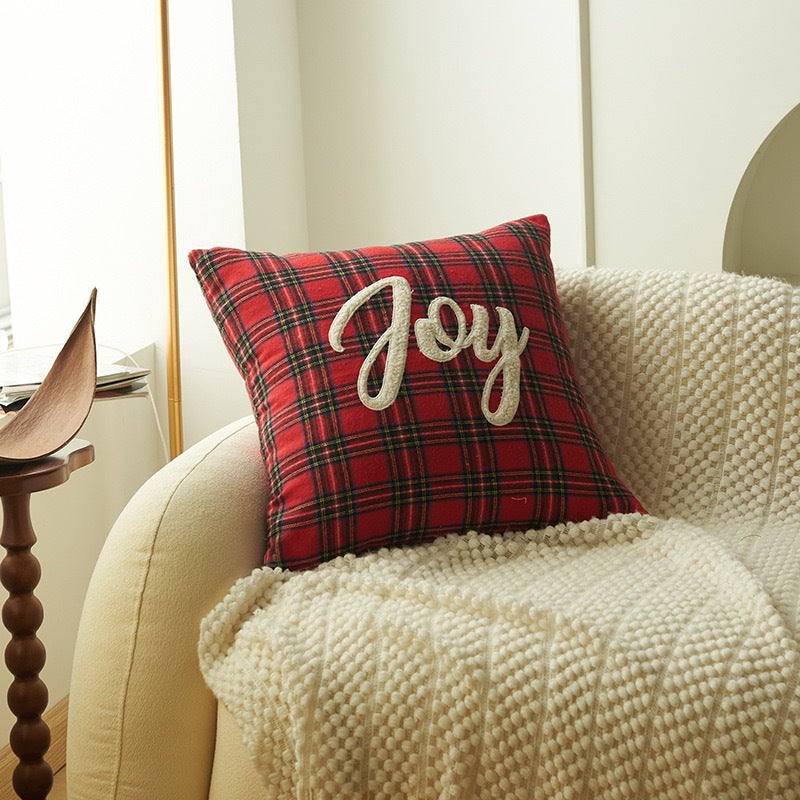 Sarung Bantal Sofa Natal 40x40cm Motif Christmas Santa Gnome Squares
