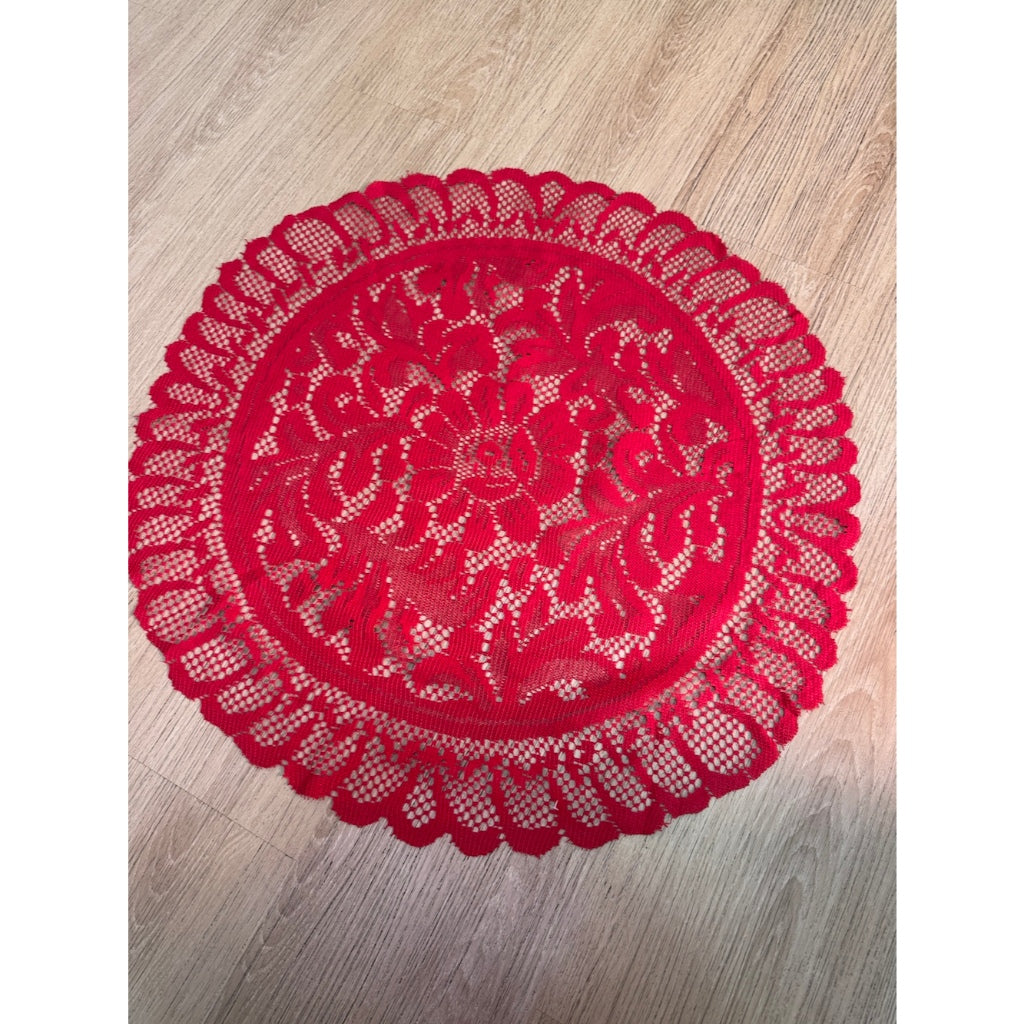 Taplak Meja Round Kecil Renda - Alas Meja Bulat Diameter 60cm
